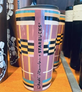 Bicchiere caldo Starbucks x Shadé Akanbi tessuto ceramica tazza Kente motivo righe - Foto 1 di 12