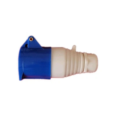 16Amp 240V Blue Male Round Plug 2P+E, IP44, Caravan Hook-Up - Image 1 of 2