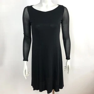 Eileen Fisher 100% Silk NEW Petite PP A-Line Women's Black See Through Dress - Picture 1 of 23