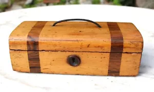 19th C. English Dome Top Oak & Rosewood Banding Lock Box - Picture 1 of 16