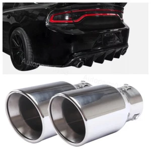 2PCS For 2015-2022 Dodge Charger Car Exhaust Pipe Tip Rear Throat Muffler - Picture 1 of 11