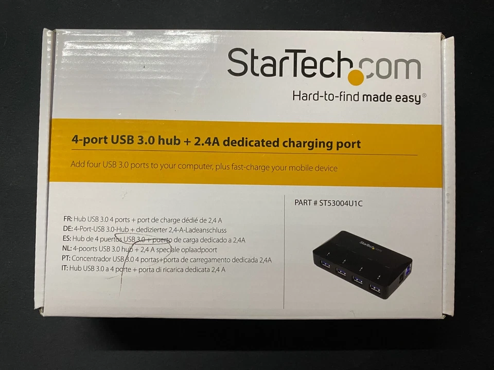 StarTech 4-Port USB 3.0 Hub Plus Dedicated Charging Port (ST53004U1C) - Image 1 of 4