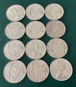 1966 Australia Round 50 cent 80% Silver x 12 - Picture 1 of 1