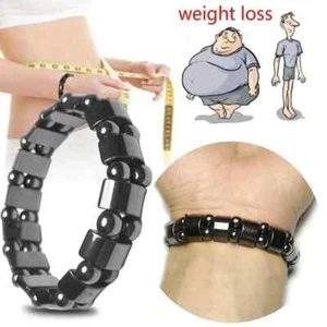 Magnetic Healing Therapy Hematite Stone Charm Bracelet Weight Loss - Picture 1 of 5