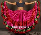Satin 25 Yard 5 Tiered Gypsy Skirt Tribal Belly Dance Flamenco Ren Fair Costume