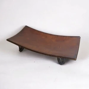 Dekorative gebogene Metall Herbst Tischplatte Tablett braun Rost Töne schwarze Beine - Bild 1 von 5