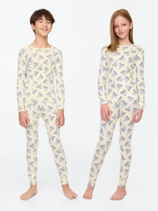 GAP Kids White Organic Brushed Cotton PJ Set Glow In The Dark Hannukah Sz 6 - Picture 1 of 6