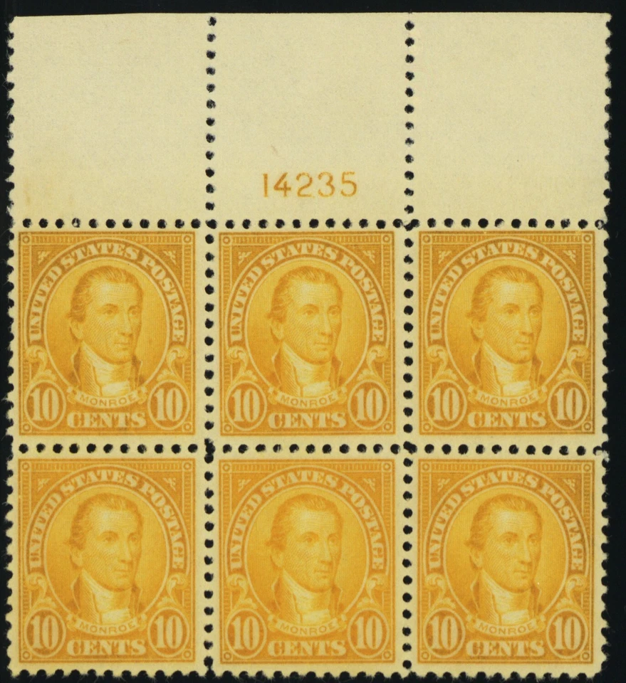 562, Mint VF NH 10¢ - TOP Plate Block of Six * Stuart Katz - Image 1 of 1