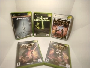 Star Wars Microsoft Xbox. 5 Game Bundle: Jedi Knight Academy. Tested/Works! - Picture 1 of 12