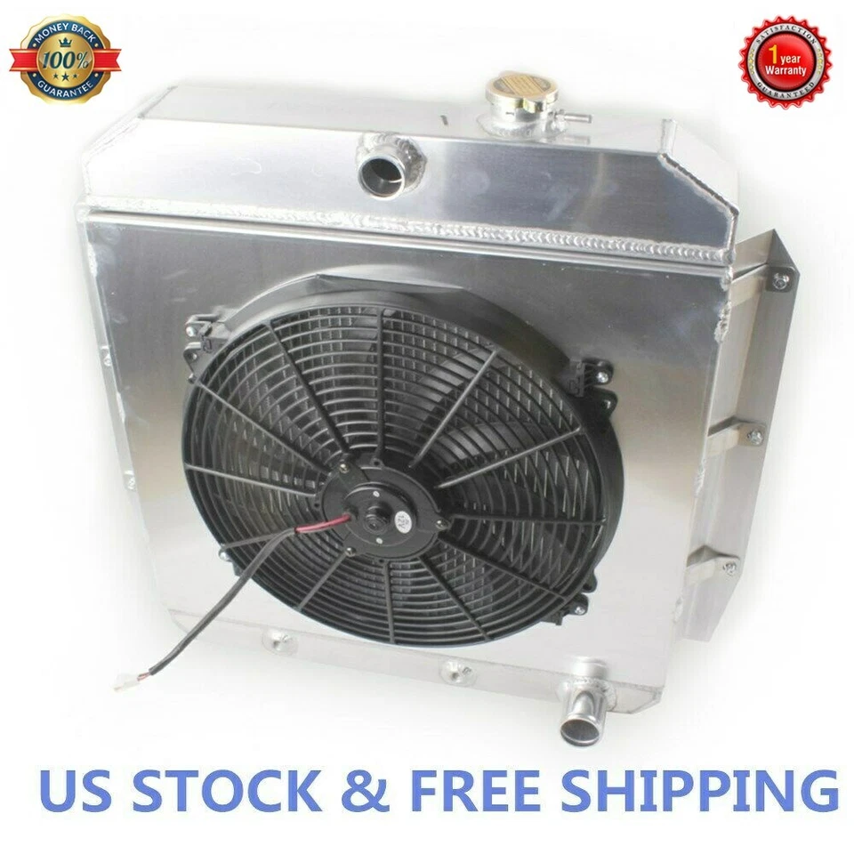 Fit 1955-59 Chevrolet Pickup Truck 3 Row Aluminum Radiator DR Type Foto 1 de 4