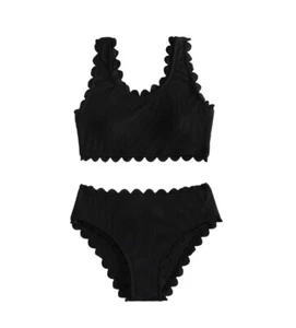 NWOT Girls Black Bikini Swimsuit SZ 11-12 yrs - Picture 1 of 3
