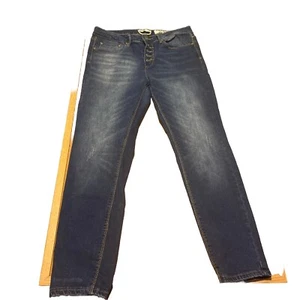 Indigo Rein Jeans Women’s Blue ankle size 11 distressed Button Down Pants. - Picture 1 of 13