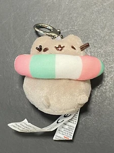 2019 PUSHEEN GUND KITTY CAT IN INNER TUBE 2.5” PLUSH KEY CHAIN - Picture 1 of 4