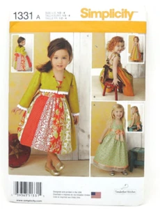 1331 Simplicity Sewing Pattern 2014 Toddler Dress Bolero Uncut 1/2 1 2 3 4 - Picture 1 of 4