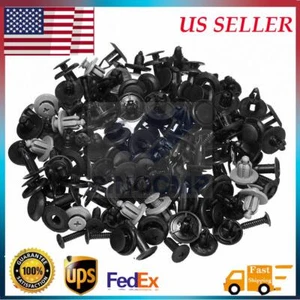 100x Trunk Screw Rivets Set Car Bumper Fender For Auto Plastic Fastener Clip - Picture 1 of 12