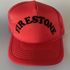 1980s Vintage Firestone Tires SNAPBACK TRUCKER THAT HAT CAP MADE IN KOREA - Picture 1 of 8