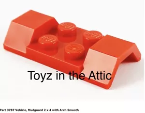 Lego 1x 3787 rotes Fahrzeug, Schutzblech 2 x 4 mit Bogen glatt Sehr guter Zustand/Fn - Bild 1 von 1