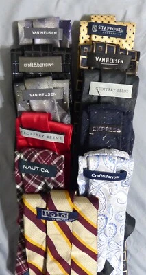 Lote de 11 Gravatas Polo Vintage e Modernas por Ralph Lauren, Geoffrey Beene, Náutica + - Imagem 1 de 4