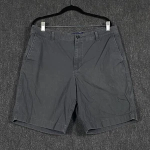 Chaps Mens W36 Chino Shorts Grey Twill Mid Rise Regular Fit Stretch Summer - Picture 1 of 16