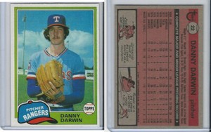 1981 Topps Baseball, #22 Danny Darwin, Rangers