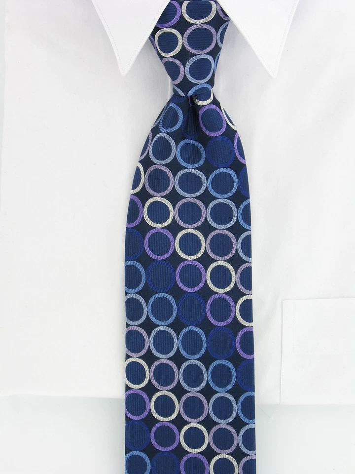 Corbata circular Michael Kors azul, plata y púrpura nueva con etiquetas Foto 1 de 1