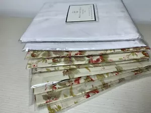 Juego de 9 piezas cortinas de cortina de poste superior panel floral lino de algodón nuevo - Imagen 1 de 12