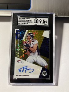 2020 Panini Mosaic Ed McCaffrey #/10 No Huddle Gold AUTO Autograph SGC 9.5 Mint+