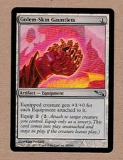 MTG - Golem-Skin Gauntlets - Mirrodin Uncommon NM/MT - Foil Single Card