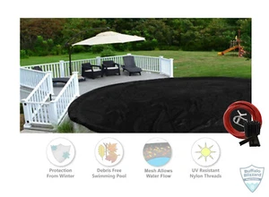 Buffalo Blizzard Micro Mesh Oval Swimming Pool Winter Cover with Cover Clips - Picture 1 of 13