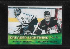 2000-01 O PEE CHEE CREASED LIGHTNING # TC4 CURTIS JOSEPH / DOMINIK HASEK !! D86