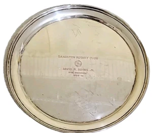 c. 1960 Sterling Silver S. Kirk & Son Round Tray Monogram 10" Diam 414gr #4110 - Picture 1 of 5