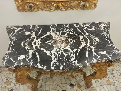 Consola antigua oro y mármol de Aquitania Luis XV Foto 1 de 4