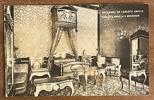 Carlota Amalia’s Bedroom Chapultepec Castle Mexico City Vintage Postcard - Picture 1 of 2