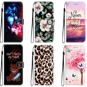 Case for iPhone 12 11 Pro Max 8 XR Patterned PU Leather Wallet Case Phone Cover - Picture 1 of 22