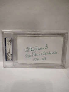 STAN MUSIAL SIGNED RARE PSA/DNA AUTOGRAPHED WITH DATES ST. LOUIS CARDINALS  - Picture 1 of 7