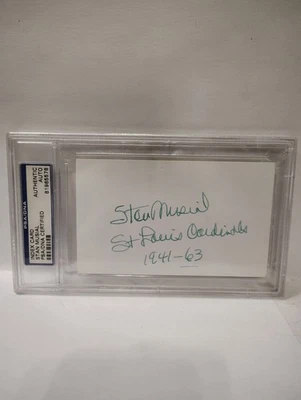 STAN MUSIAL SIGNED RARE PSA/DNA AUTOGRAPHED WITH DATES ST. LOUIS CARDINALS  - Image 1 of 4