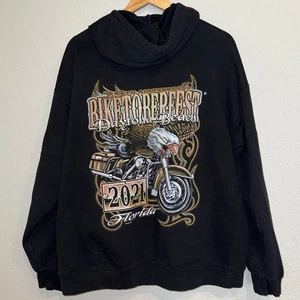 Sudadera con Capucha Biketoberfest Daytona Beach 2021 XL Moto Motociclista Águila Tribal Negra LEER - Imagen 1 de 10