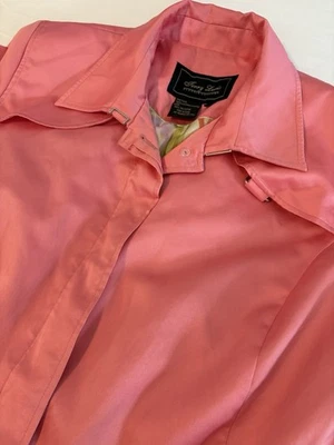 Vintage Terry Lewis Trench Coat 1X Coral With Belt Lined Classic Luxuries - Image 1 of 4