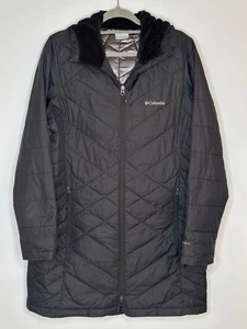 Columbia Jacket Women’s Sz L Black Omni Heat Mighty Lite Parka Hooded - Picture 1 of 8