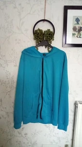 Manfinity Men's Zip Up Hoodie Size Large Teal/ Blue Slight Stretch, Lightweight  - Picture 1 of 9