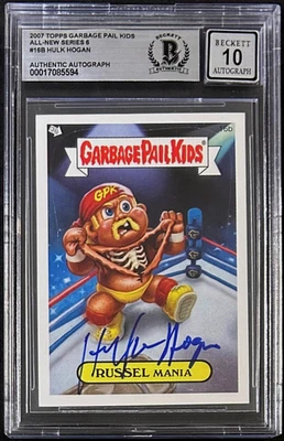 Hulk Hogan Signed 2007 Topps Garbage Pail Kids Card #16B BAS 17085594 Auto 10 - Image 1 of 2