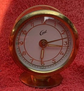 Vintage 1960’s Brass ‘Coral’ Alarm Clock (Japan) On Pedestal Fully Working - Picture 1 of 8