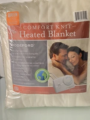 Biddeford Comfort Knit Heated Electric Blanket Size Queen Natural/beige* READ* - Image 1 of 4