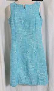 Vestido Talbot Azul Tweed Talla 12 Pequeña Iglesia Carrera Retro *Edición - Imagen 1 de 10