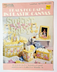 Cross Stitch Bears For Baby 11 Projects, Leisure Arts 1990 Leaflet 1273 - Picture 1 of 3