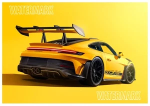 Car Photo Print Yellow Porsche 911 GT3 004 A4 size print - Picture 1 of 4