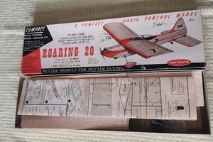 RARE~VINTAGE~TOP FLITE~ROARING 20~COMPACT RADIO CONTROL MODEL BALSA KIT - Picture 1 of 12