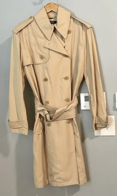 Lauren Ralph Lauren Jacket Trench Coat Double Breasted Belted Luxe Lyocell Small - Image 1 of 4
