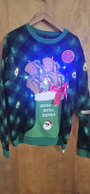 Suéter Taco Guac Light Up Blizzard Bay Feo Navidad Para Hombre XL Nuevo Foto 1 de 2