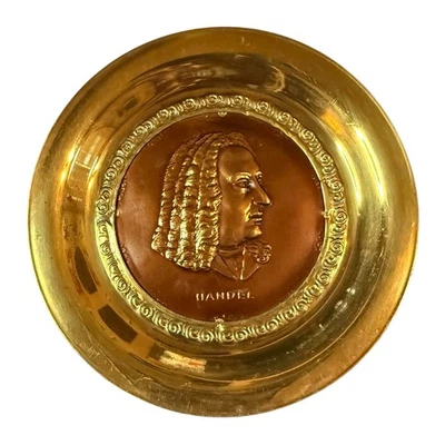 Placa de pared Handel de latón vintage alto pulido hecha en Inglaterra Foto 1 de 4